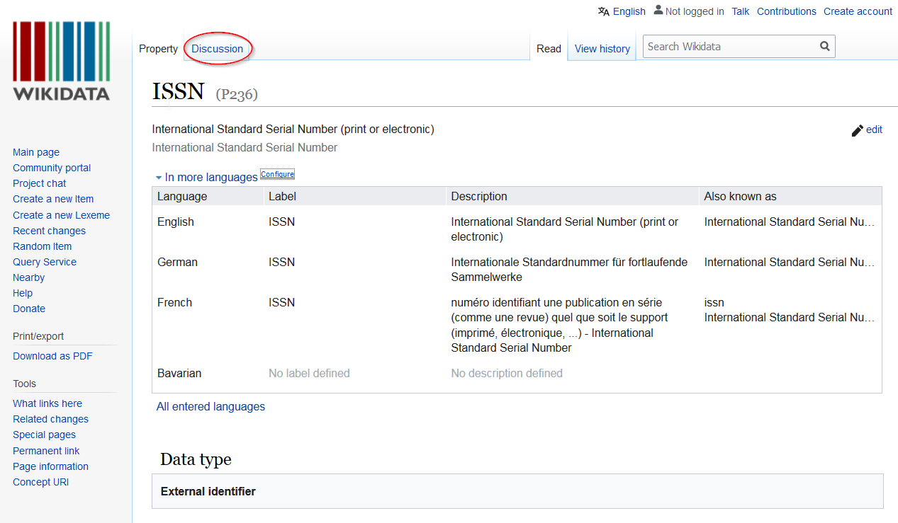 ISSN property page