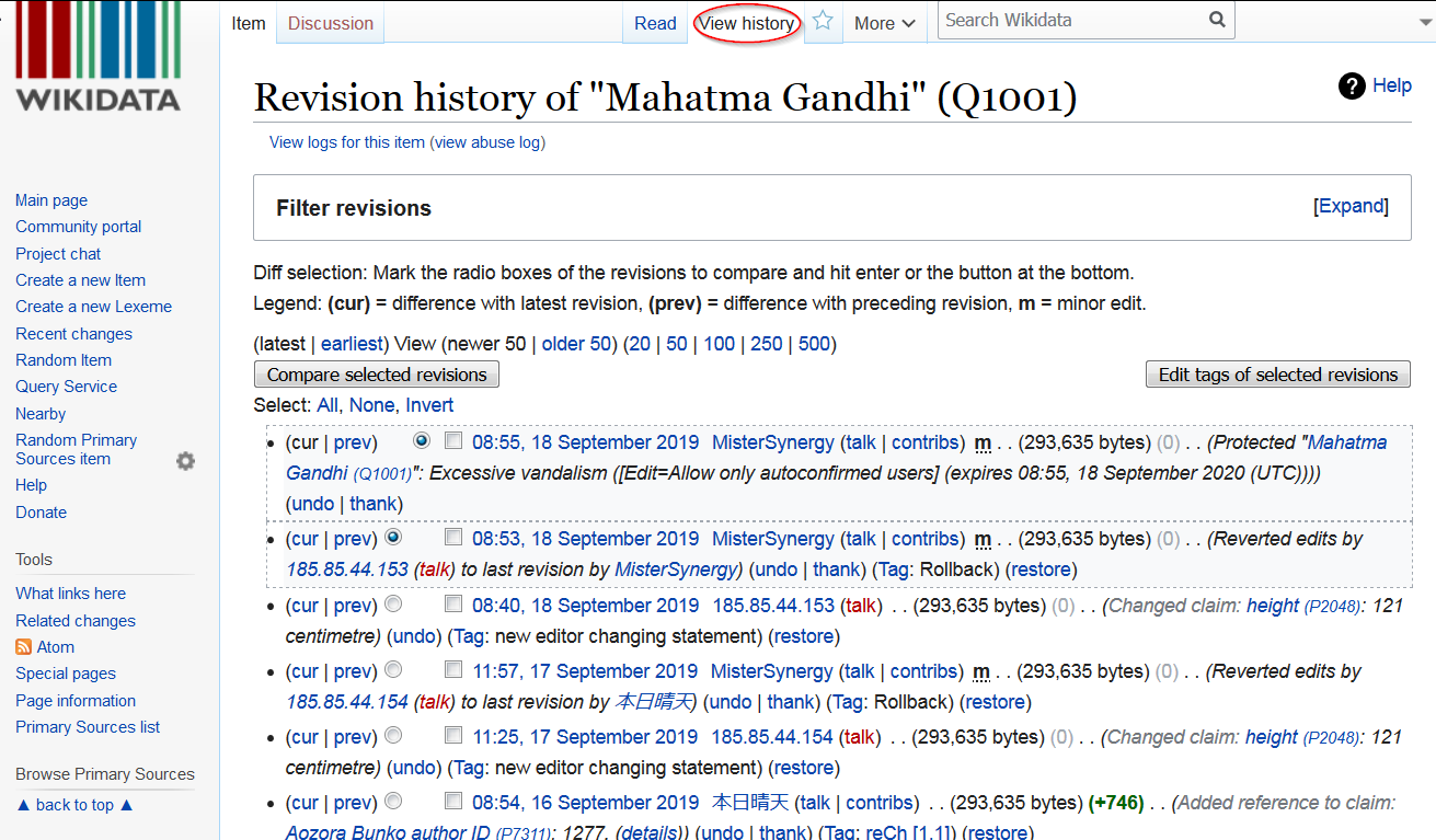revision history gandhi